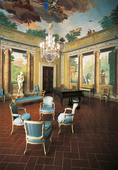 Giuseppe Maria Terreni (1739-1811) által 1777-1778-ban festett freskók a négy évszak szobájában, a Villa del Poggio Imperiale (Császárdomb villa), Firenze, Olaszország alkotó: Giuseppe Maria Terreni