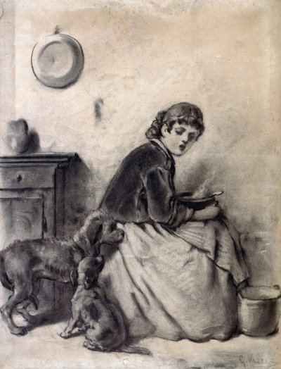 Nő kutyákkal alkotó: Giuseppe Mazza
