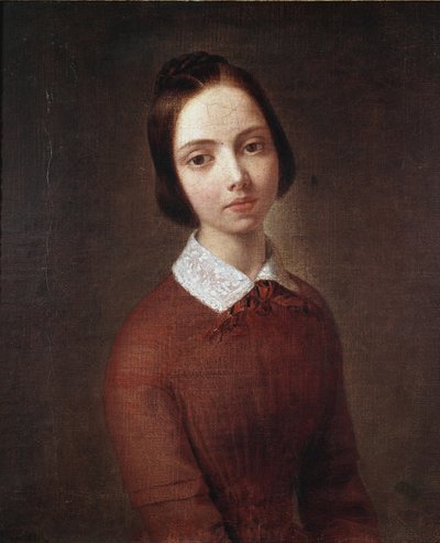 Fiatal lány portréja (olaj, vászon alkotó: Giuseppe Molteni
