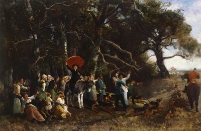 A prédikáció félbeszakítva, Giuseppe Palizzi (1812-1888), olaj, vászon alkotó: Giuseppe Palizzi