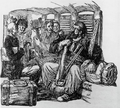 Alphonse Daudet, Milánó, Tartarin egy hintón Tartarinnak az Alpokban alkotó: Giuseppe Porcheddu