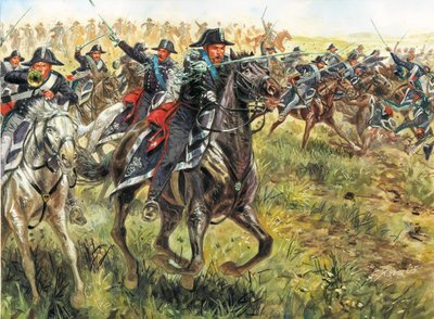 Az első függetlenségi háború: Károly Albert Károly szardíniai hadseregének karabinierei (Carlo Alberto di Sardegna) töltése. alkotó: Giuseppe Rava