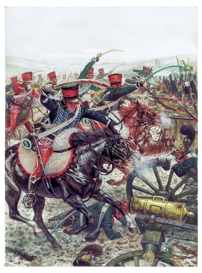 Első birodalom: a Pierre Margaron tábornok (1765-1824) által vezetett dandár támadása az 1815. december 2-i austerlitzi csatában - Első birodalom: a Margaron tábornok által vezetett dandár támadása az 1815. december 2-i austerlitzi csatában - Illustrati alkotó: Giuseppe Rava