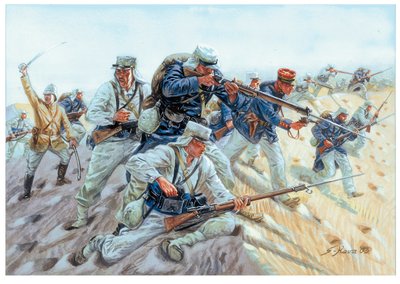 Marche ou creve Soldiers de la Legion etrangere francaise - Francia Idegenlégió: "Illusztráció: Giuseppe Rava alkotó: Giuseppe Rava
