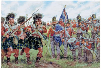 Napóleoni háborúk: skót és brit katonák a waterlooi csatában, 1815. június 18-án Illusztráció: Giuseppe Rava alkotó: Giuseppe Rava