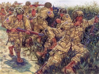 Második világháború: 101. légideszant hadosztály (101. amerikai légideszant hadosztály) beceneve Screaming Eagles - Második világháború: 101. légideszant hadosztály, Screaming Eagles - Illusztráció: Giuseppe Rava alkotó: Giuseppe Rava