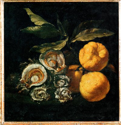 Nature Morte aux huitres et aux coings - Csendélet osztrigával és birsalmával ... alkotó: Giuseppe Recco