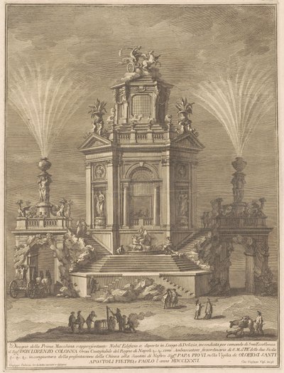Az 1776-os Prima Macchina Chinea számára: Örömpalota alkotó: Giuseppe Vasi, after Giuseppe Palazzi