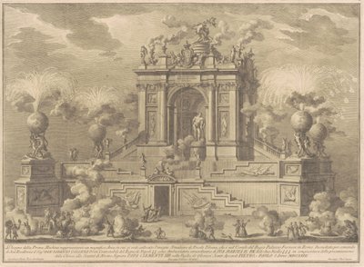 A Prima Macchina Kínában 1767: Diadalív a Farnese Hercules-szal alkotó: Giuseppe Vasi, after Giuseppe Palazzi, after Paolo Posi