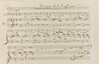 Zenei idézet a La forza del destino-ból, St Agata, 1869. május 28. alkotó: Giuseppe Verdi