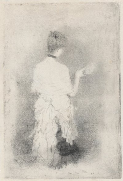 Elegáns fiatal nő hátulról nézve alkotó: Giuseppe de Nittis