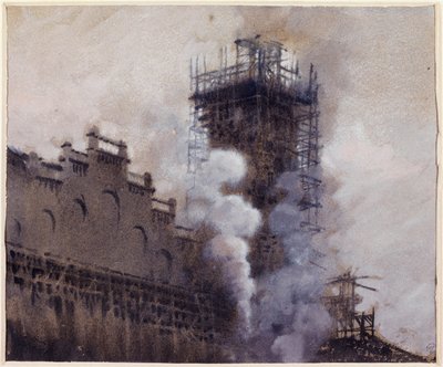 A Trocadéro építése 1876-ban alkotó: Giuseppe de Nittis