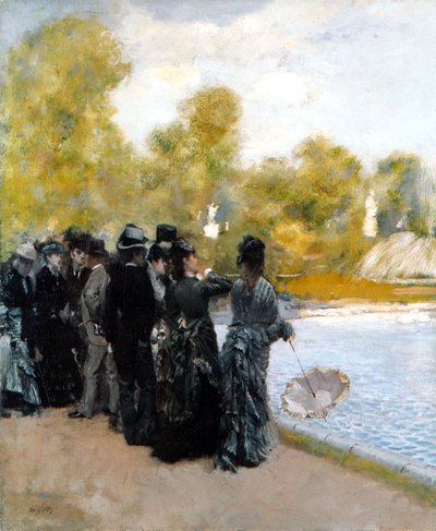 A medence a Jardin du Luxembourgban alkotó: Giuseppe de Nittis