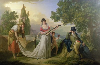 Romantikus allegorikus jelenet alkotó: Giuseppe or Josef Grassi