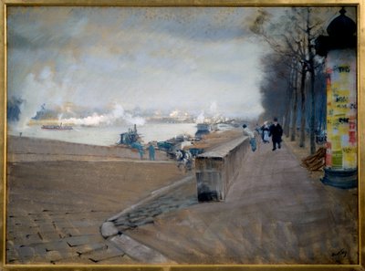 La Seine Párizsban. Giuseppe Nittis (1846-1884) festménye alkotó: Giuseppe or Joseph de Nittis