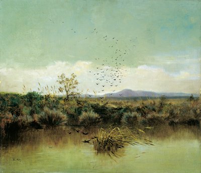 Ofanto partján, Giuseppe de Nittis (1846-1884), olaj, vászon, 50x58 cm alkotó: Giuseppe or Joseph de Nittis