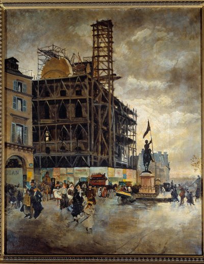 Place de pyramides a marsan pavilon építése (Párizs) 1880-ban. Guiseppe Nittis festménye (1846-1884) Ec. Ital alkotó: Giuseppe or Joseph de Nittis