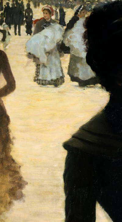 Visszatérve a Bois de Boulogne-ból, Hölgy kutyával, Giuseppe de Nittis, részlet alkotó: Giuseppe or Joseph de Nittis