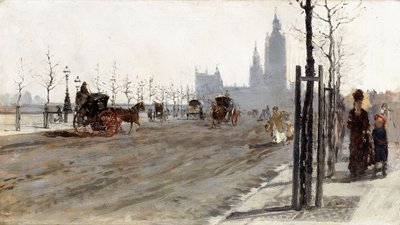A Victoria Embankment, London, 1875 alkotó: Giuseppe or Joseph de Nittis