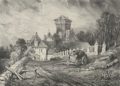 Pesteil kastélya Polminhacban, 1832. alkotó: Godefroy Engelmann