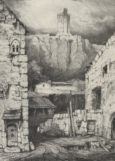 A Château de Polignac kazamata, 1830. alkotó: Godefroy Engelmann