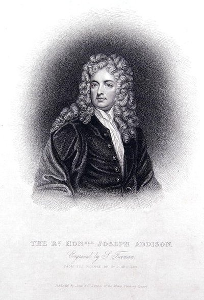 Az Rt Hon Joseph Addison (metszet) alkotó: Godfrey (after) Kneller