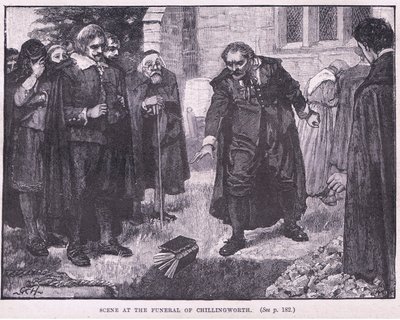 Jelenet Chillingworth temetésén i.sz. 1644-ben alkotó: Godfrey C. Hindley
