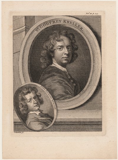 Godfrey Kneller, Horace Walpole „Festészet anekdotái” című művéből, Thomas Chambars (1724-89) metszete, 1770 körül alkotó: Godfrey Kneller