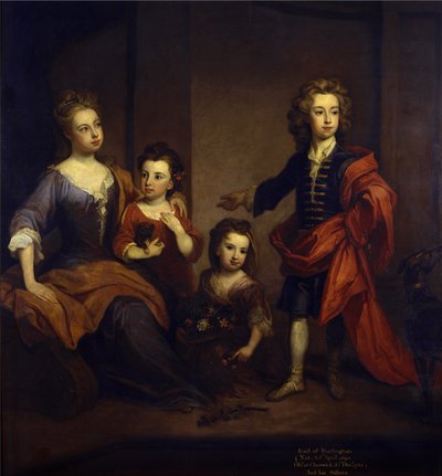 Richard Boyle, Burlington 3. grófja, három nővérével, Elizabeth, Juliana és Jane Boyle portréja, 1700 körül (olaj, vászon) alkotó: Godfrey Kneller