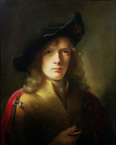 Egy érmet tartó fiatal férfi portréja alkotó: Godfrey Kneller