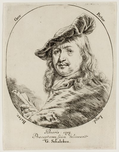 Gerard Dou festő portréja alkotó: Godfried Schalcken