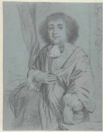 Álló úriember portréja Caspar Netscher művészeti könyve vagy tanulmányalbuma (sorozat címe) alkotó: Godfried Schalcken