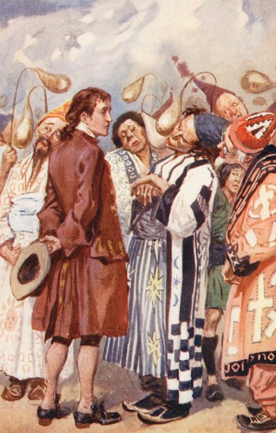 Illusztráció Jonathan Swift Gulliver utazásaihoz (színes litográfia) alkotó: Gordon Frederick (after) Browne