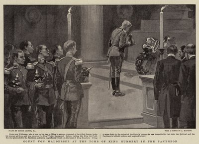 Von Waldersee gróf Humbert király sírjánál a Pantheonban alkotó: Gordon Frederick Browne