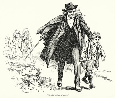 Illusztráció: A kincskeresők története, E Nesbit (litho) alkotó: Gordon Frederick Browne