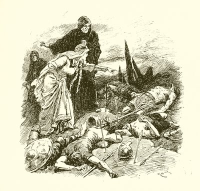 Edit királynő megtalálta Harold holttestét a hastingsi csata után alkotó: Gordon Frederick Browne