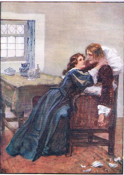 Sikerült a karjaim közé kerülnie, bár nem tudtak megfogni, a Lorna Doone pub.by W & R Chambers Ltd.-től, 1921 alkotó: Gordon Frederick Browne