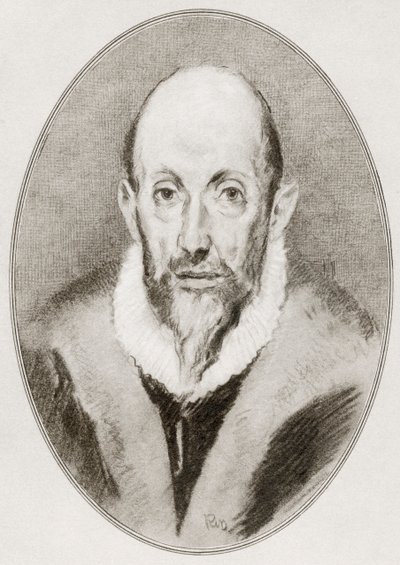 Domenikos Theotokopoulos, El Greco, a Nagy festők élő életrajzaiból. alkotó: Gordon Ross