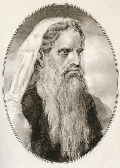 Mózes, az ábrahámi vallások próféta, az izraeliták vezetője és törvényhozó, a Vallási vezetők élő életrajzaiból alkotó: Gordon Ross