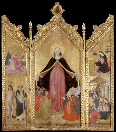 Az Irgalmasság Madonnájának triptichonja alkotó: Gottardo Scotti
