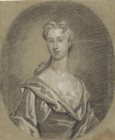 Női portré, mellszobor, ovális alkotó: Gottfried Kneller