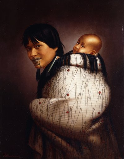 Ana Rupene és gyermeke, alkotó: Gottfried Lindauer