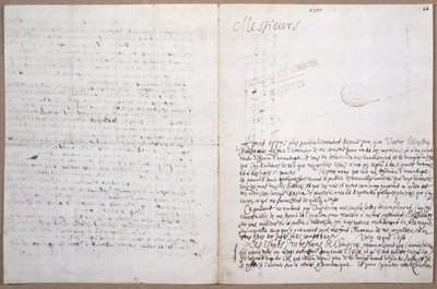Leibniz 1700. február 8-i párizsi Academie des Sciences felvételéről írt levelének első oldala alkotó: Gottfried Wilhelm Leibniz