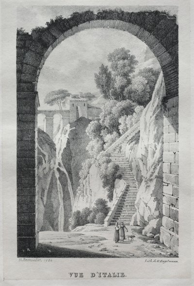 Vue dItalie, 1820. alkotó: Gottfried or Godefroy Engelmann