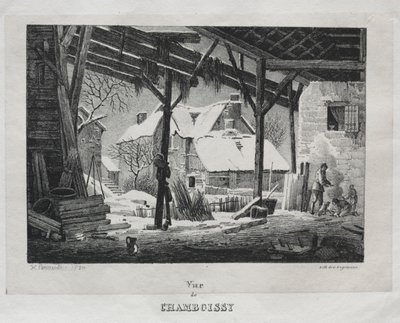 Chamboissy látképe, 1820. alkotó: Gottfried or Godefroy Engelmann