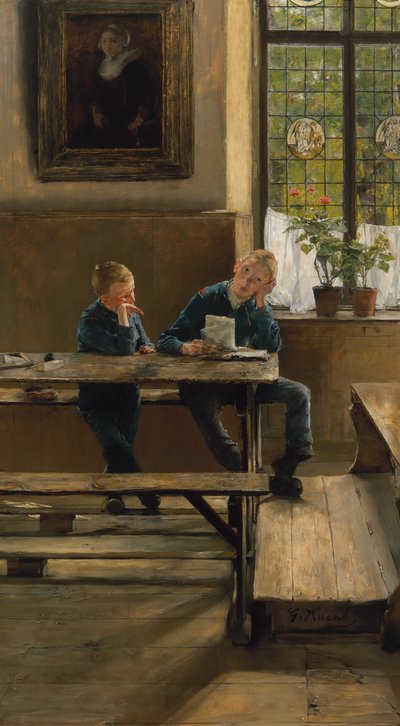 Az árvaházban, 1886 körül (olaj, tábla) alkotó: Gotthardt Johann Kuehl