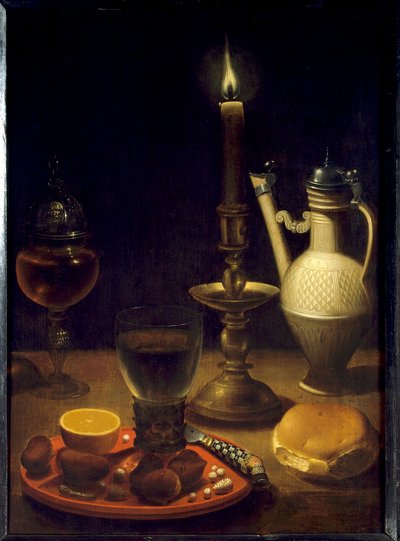 Csendélet gyertyafényben Gotthardt festménye, Wedig (Gottfried Von Wedig) (1583-1641) alkotó: Gotthardt von Wedig