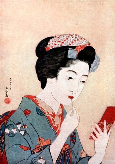 Egy nő Beni ecsettel, 1900-1921. alkotó: Goyo Hashiguchi