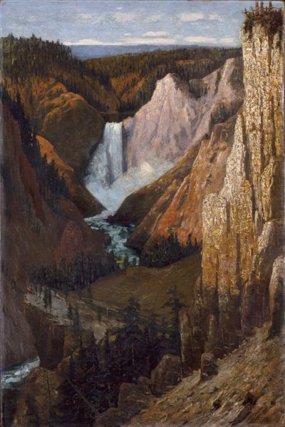 Kilátás az alsó vízesésre, Grand Canyon of the Yellowstone alkotó: Grafton Tyler Brown