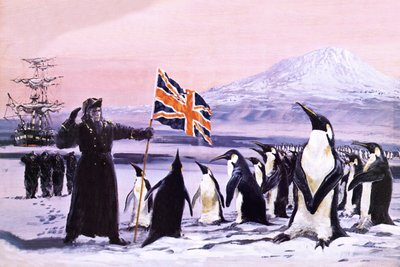 James Clark Ross 1840-ben az Union Jacket ülteti az antarktiszi jégbe. alkotó: Graham Coton